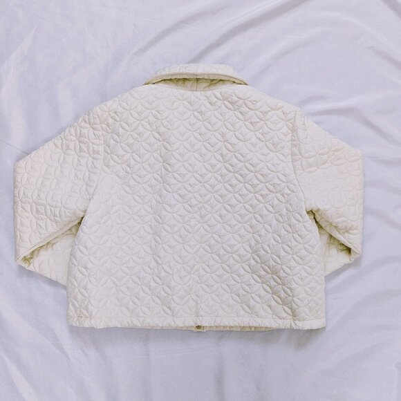 Marc New York Cream Collared Puffer Jacket with Gold Buttons Size XL - Picture 2 of 4